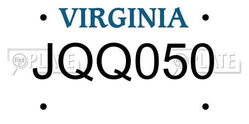 JQQ050 Virginia License Plate