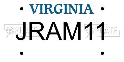 JRAM11 Virginia License Plate