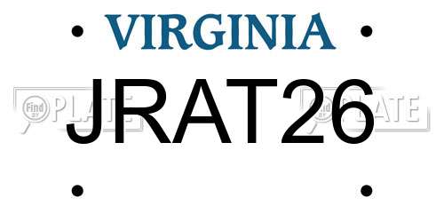 JRAT26 Virginia License Plate