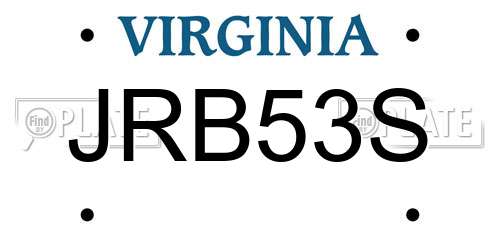 JRB53S Virginia License Plate