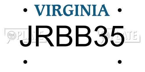 JRBB35 Virginia License Plate