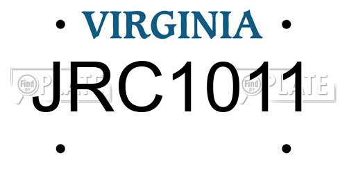 JRC1011 Virginia License Plate