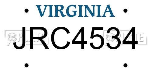JRC4534 Virginia License Plate