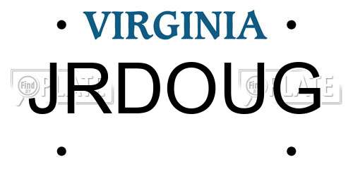 JRDOUG Virginia License Plate