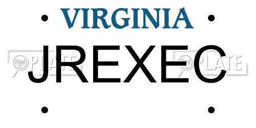 JREXEC Virginia License Plate