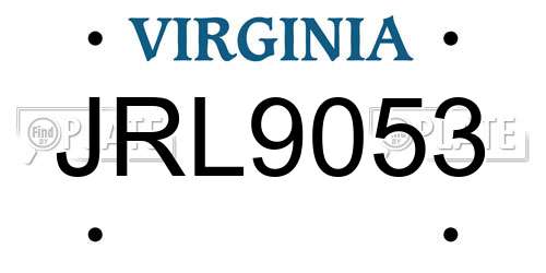 JRL9053 Virginia License Plate