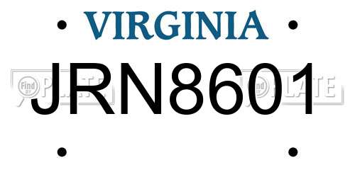 JRN8601 Virginia License Plate