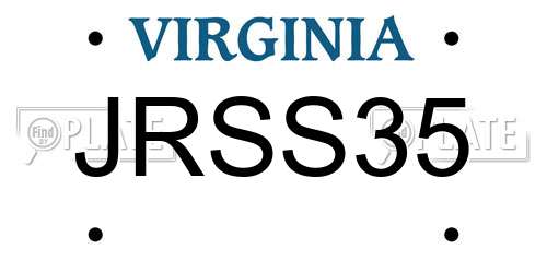 JRSS35 Virginia License Plate