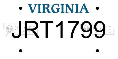 JRT1799 Virginia License Plate