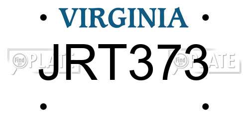 JRT373 Virginia License Plate