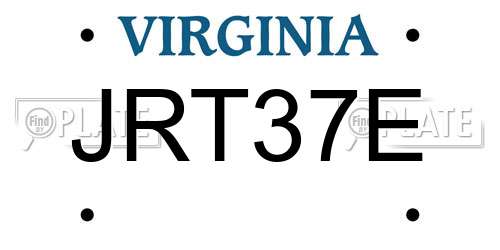 JRT37E Virginia License Plate