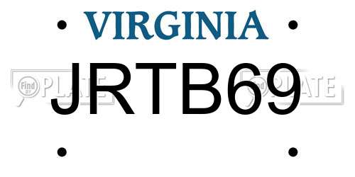JRTB69 Virginia License Plate