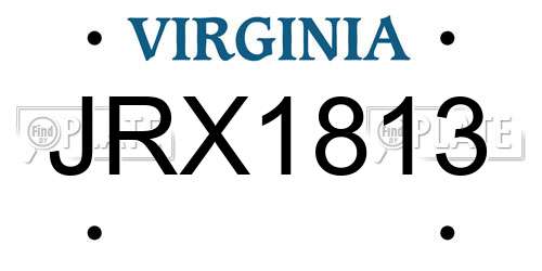 JRX1813 Virginia License Plate