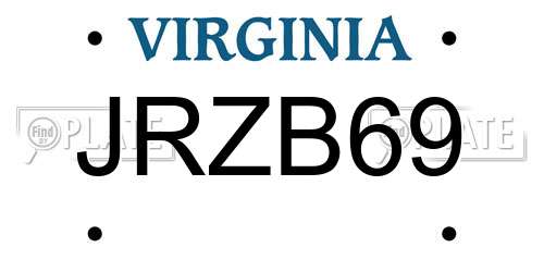 JRZB69 Virginia License Plate