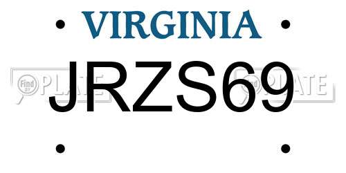 JRZS69 Virginia License Plate