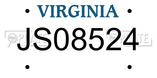 JS08524 Virginia License Plate