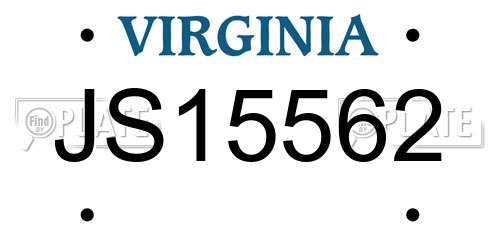 JS15562 Virginia License Plate