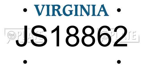 JS18862 Virginia License Plate