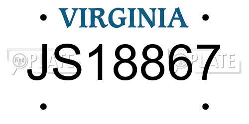 JS18867 Virginia License Plate