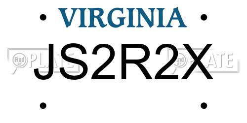 JS2R2X Virginia License Plate