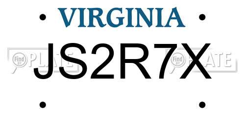 JS2R7X Virginia License Plate
