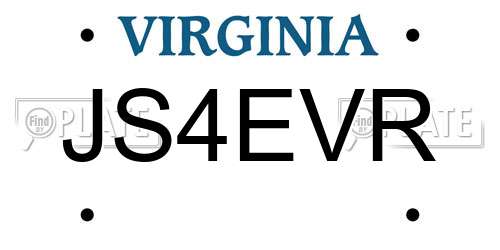 JS4EVR Virginia License Plate
