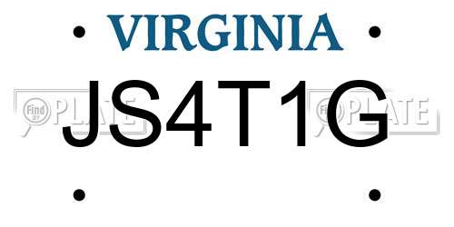 JS4T1G Virginia License Plate