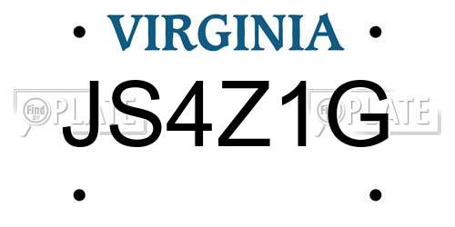 JS4Z1G Virginia License Plate