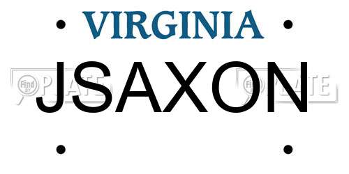 JSAXON Virginia License Plate