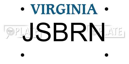 JSBRN Virginia License Plate