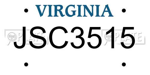 JSC3515 Virginia License Plate