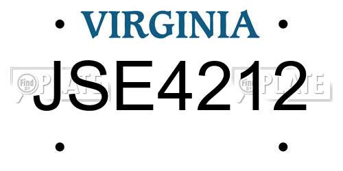 JSE4212 Virginia License Plate
