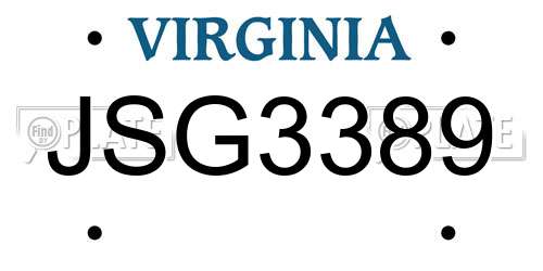 JSG3389 Virginia License Plate