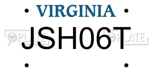 JSH06T Virginia License Plate