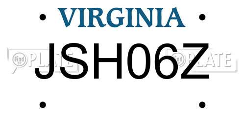 JSH06Z Virginia License Plate