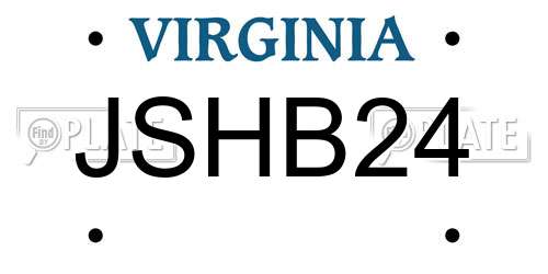 JSHB24 Virginia License Plate