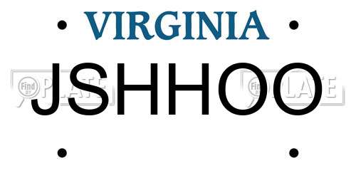 JSHHOO Virginia License Plate