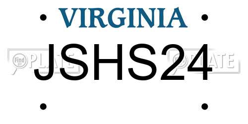 JSHS24 Virginia License Plate