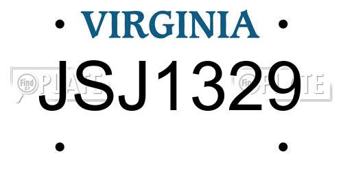 JSJ1329 Virginia License Plate
