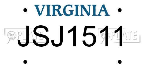 JSJ1511 Virginia License Plate
