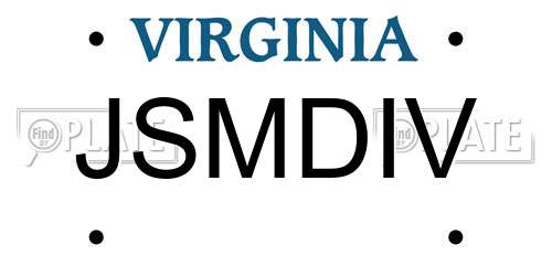 JSMDIV Virginia License Plate