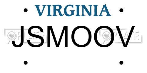 JSMOOV Virginia License Plate