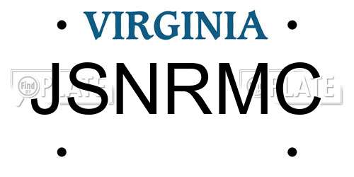 JSNRMC Virginia License Plate