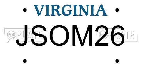 JSOM26 Virginia License Plate