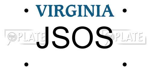 JSOS Virginia License Plate