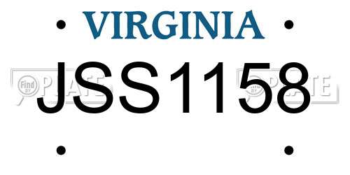 JSS1158 Virginia License Plate