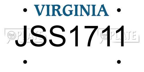 JSS1711 Virginia License Plate