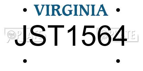 JST1564 Virginia License Plate