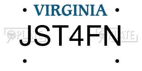 JST4FN Virginia License Plate