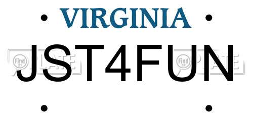 JST4FUN Virginia License Plate